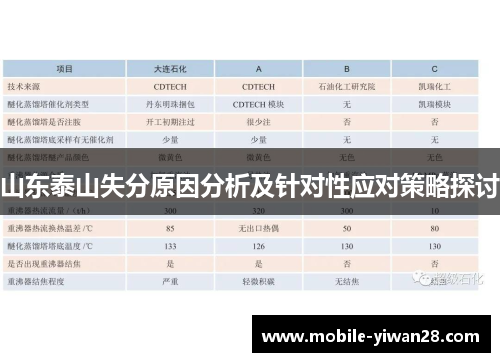 山东泰山失分原因分析及针对性应对策略探讨